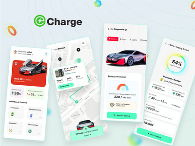 Electric Vehicle Charging Experience app car charging electric vehicle ev green mobile red ui userexperience userinterface ux visual visuals