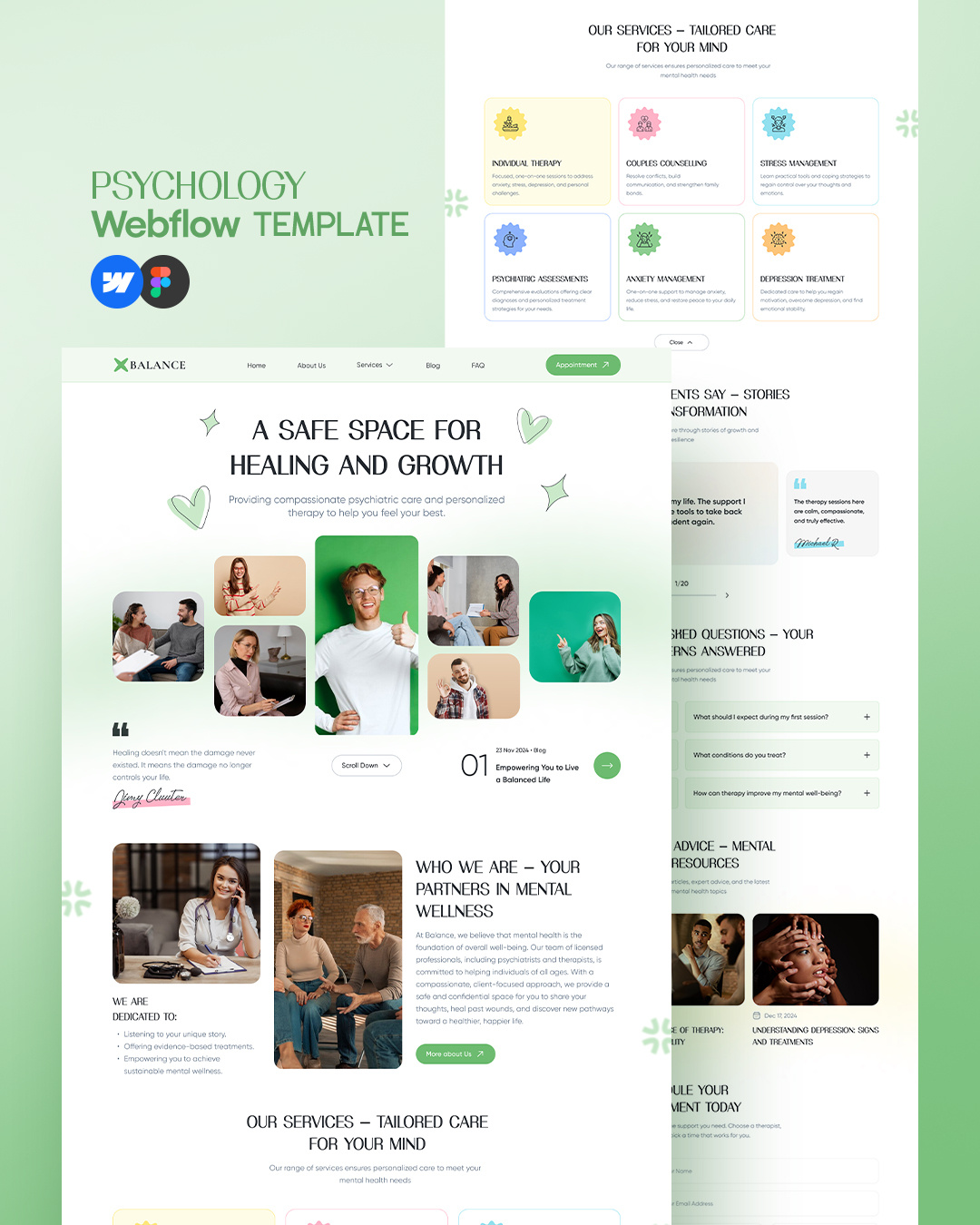 Psychology Website Template balance uiux uiuxdesign webdesign webdevelop webflow