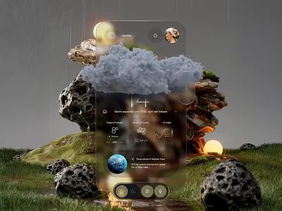AI-Powered Weather Experience 🌩️ 3d ai animation experience graphic design interface ios logo motion graphics ui ui design uiux ux ux design weather web web design website