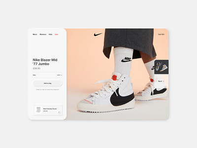 Nike clean design ecommerce modern neumorphism nike shop skeuomorphism trainers ui ux white