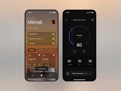 UI Concept Design - Smart Home App app design design illustration intelligent ui mobile app mobile interface mobile ui smart home ui uidesign uiux user interface