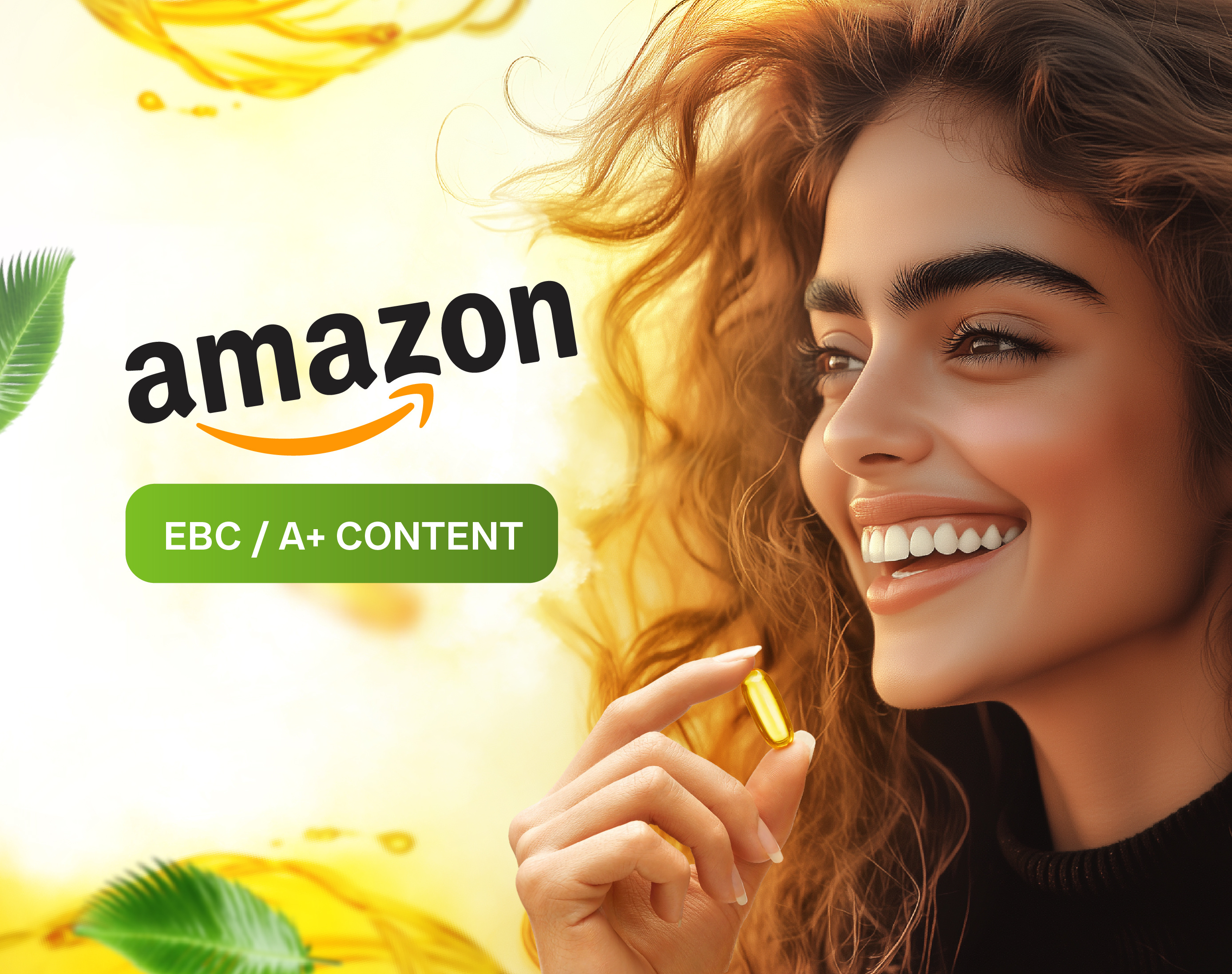 Vitamin D3: Amazon Listing, Brand Store & A+ Content Design a content a premium amazon amazon design amazon listing bottle d3 d3 supplement graphic design health support logo logo design natural orange color package softgel supplement vitamin vitamin d3 yellow color