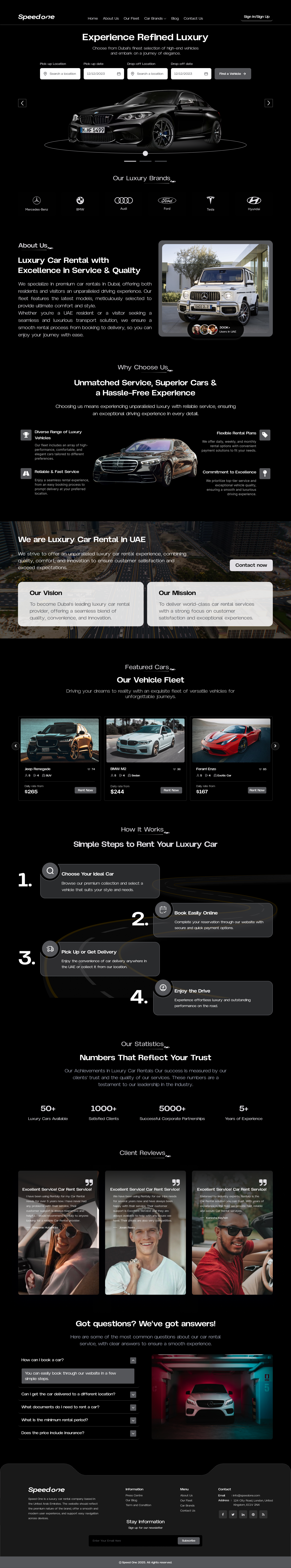 Luxury Car Rental Website UI Design – Premium Booking Experience car rental figma landing page design luxury car luxury car rental uiux uiux design website design website ui design