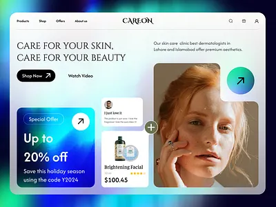 Beauty shop landing page beauty ui uiux ux webdesign