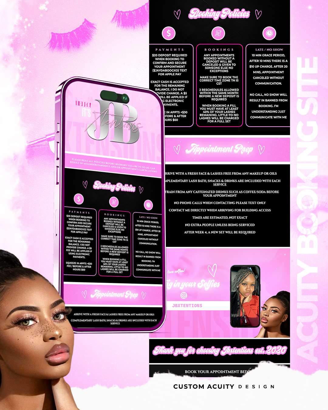 Example of Custom Acuity Scheduling Page Design