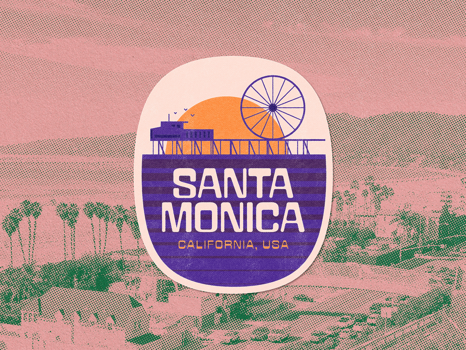 Cruising for the coast adobe design green halftone handtype illustration illustrator muti nostalgic orange paper photoshop pink purple retro travel travelillustration typography vector vintage