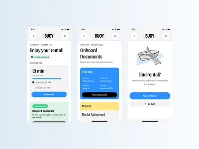 Rental Flow, Refined. app boat mobile rental saas ui