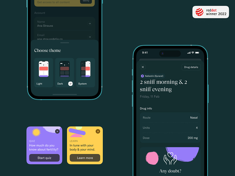Theme, Quiz and Prescriptions of a Red Dot winning App best of design design awards product design red dot red dot design award ui ux