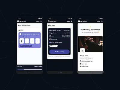 Booking completed app booking dark darkmode mobile onboarding product design saas sign up ui ux