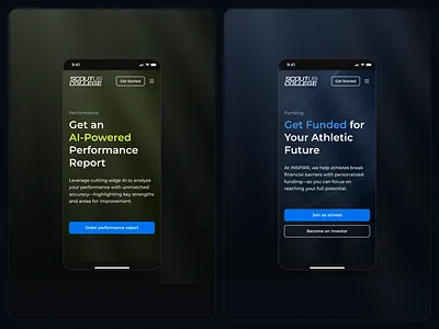 AI Meets Athleticism ai app dark fitness landing page mobile onboarding saas sports tech ui web website
