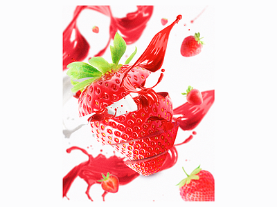 Strawberries cream - Editing adv advertising campaign communication editing graphic design strawberries strawberry