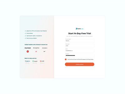 Frictionless Sign Up create account form minimal onboarding product design saas sign in sign up trial ui web app