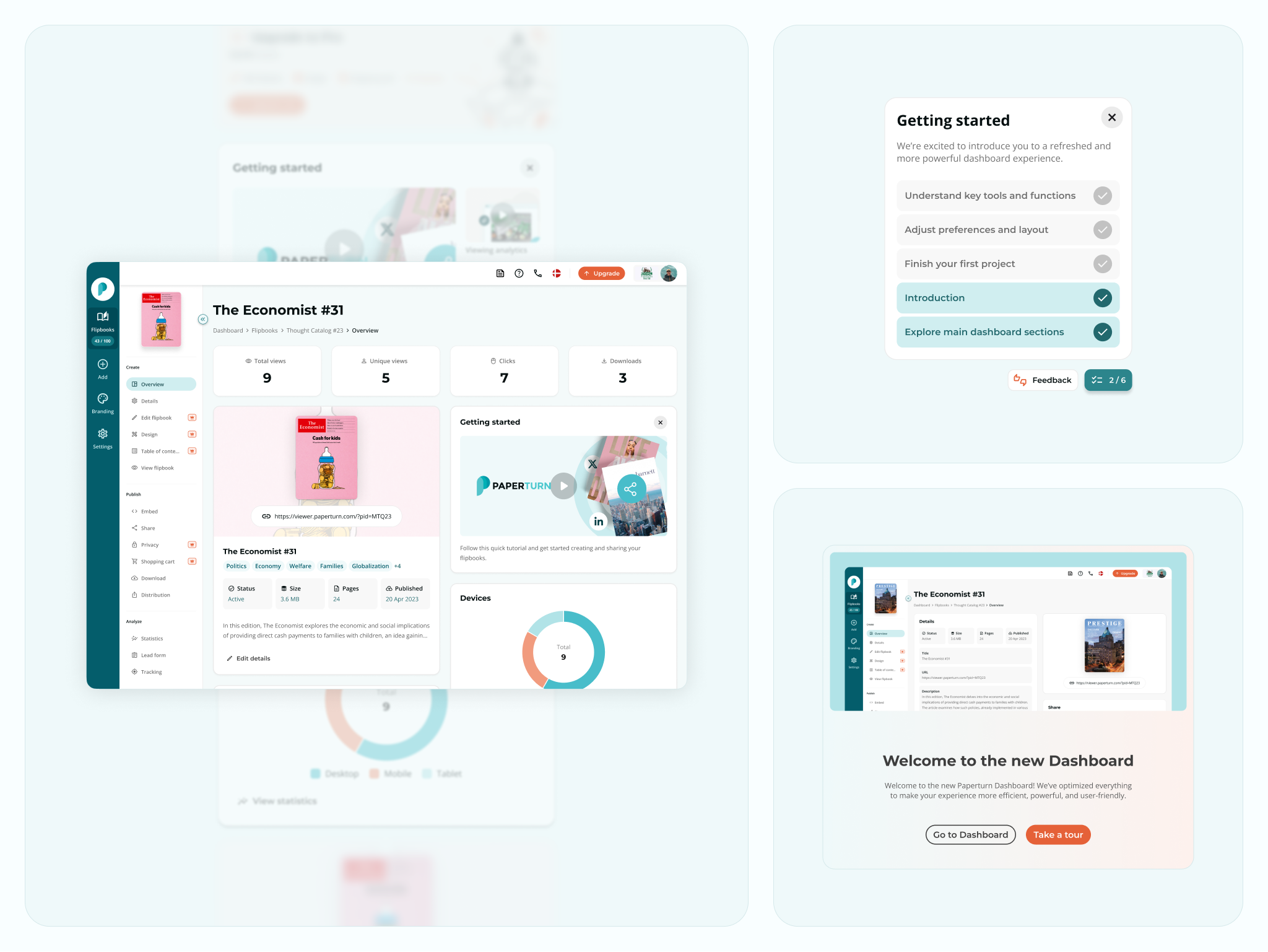 Example of SaaS Dashboard for Flipbooks