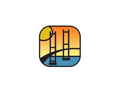 Cross The Bridge branding bridge emblem graphic design icon illustrator landmarks logo minimal minimalistic patch vector