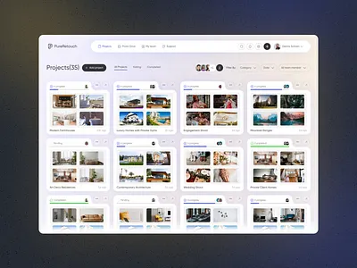 Photo retouching platform branding ui ux