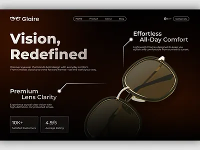 Elegant Sunglasses Landing page design | UI Design landing page sunglasses ui website sunglasses website landing page ui ui design user interface web design website design website ui design