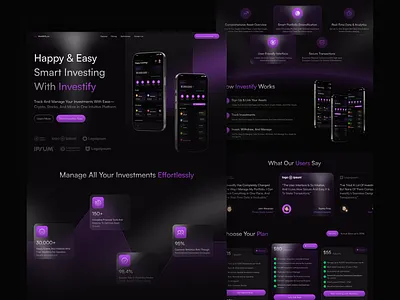 Wealthivy - Crypto & Stock Investment Landing page bitcoin blockchain crypto cryptocurrency invest investment landing page market stock uiux uiux design uiuxdesign web3 website