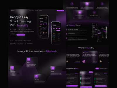Wealthivy - Crypto & Stock Investment Landing page bitcoin blockchain crypto cryptocurrency invest investment landing page market stock uiux uiux design uiuxdesign web3 website