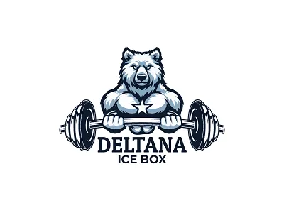 Angry Gym Bear Mascot Logo athlete