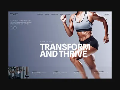 GymFit Hero Banner — Bold UI Design for Fitness Web dribbbledesign figmadesign fitnesswebsite gymui healthdesign herosection landingpage typographyui ui uxuidesign webdesign