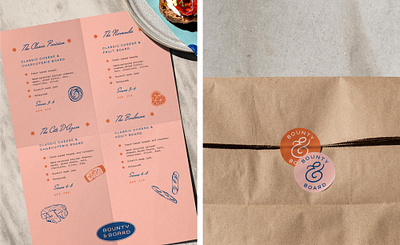 Brand identity design for Bounty & Board brand identity brand strategy color drawing food and beverage graphic design hand drawn handmade hospitality illustration logo luxury branding menu design packaging premium branding restaurant social media trendy typography web design