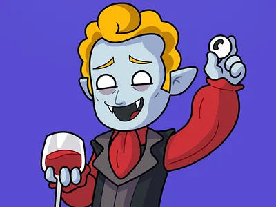 Bite ME: 2D Character design #2 2d art cartoon character character design design illustration vampire vector wine
