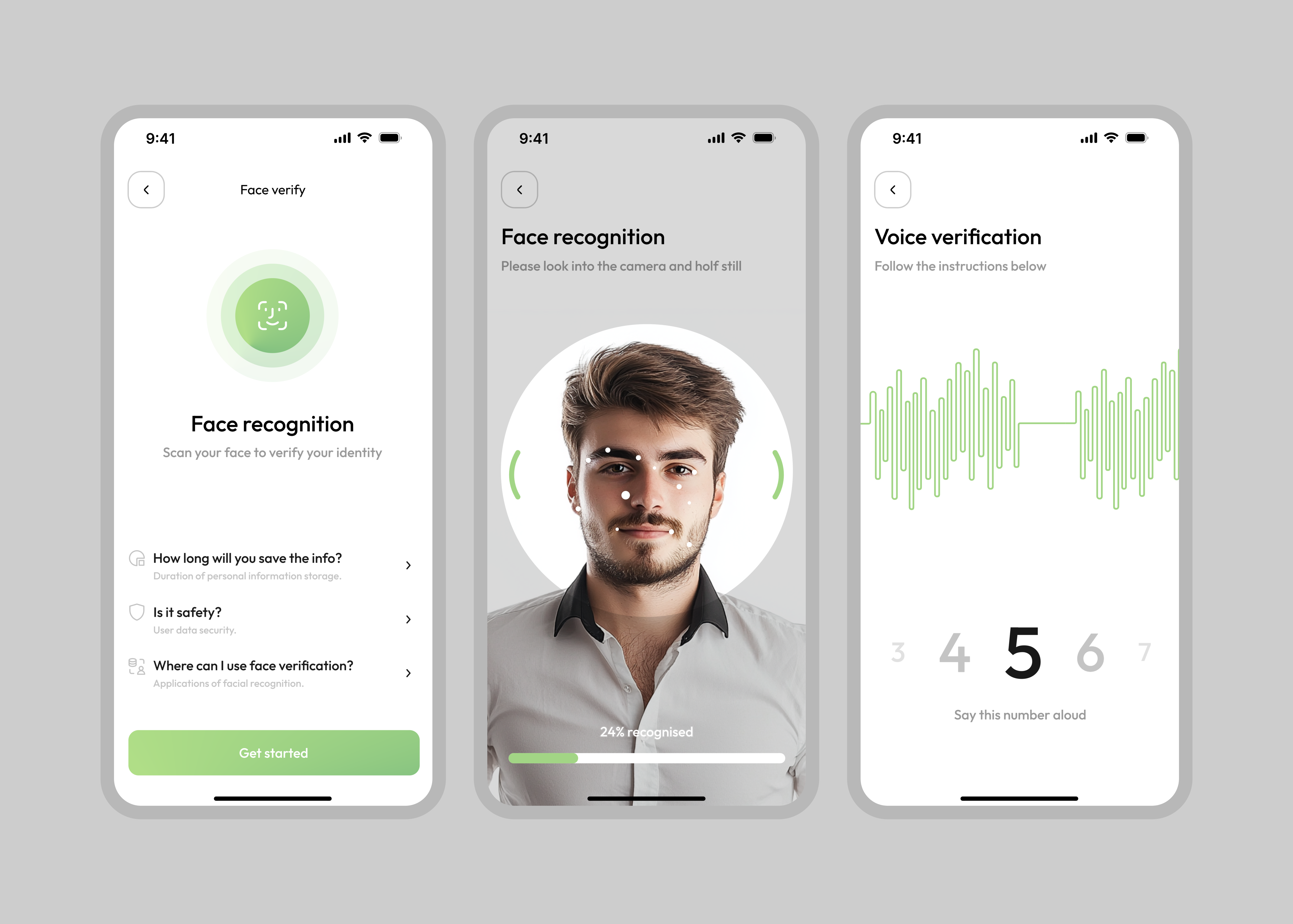Face and voic verification (mobile app modern UI design) app design figma graphic design mobile steps ui ux verefication voic web