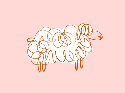 Little sheep-a-doodle 🐑〰️ design doodle ewe funny illo illustration lol sheep sketch squiggly