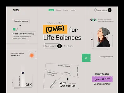 QMS - Web design business solution creative layout data management data science database digital agency fancy header landing page management minimal qms quality management trendy header trendy web 2023 webdesign
