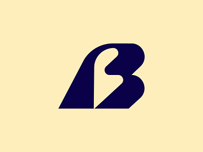 B b icon letter logo monogram shape simple symbol