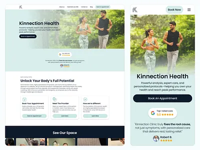 Responsive web design // Chiropractor clinic hero section ui ux web webdesign