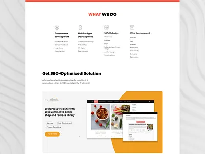 Landing Page For Web Design Services agency website branding company website custom design custom web development graphic design landing page marketing agency minimalistic online service page design project management remote team responsive design shopify ui uiux ux web development wordpress