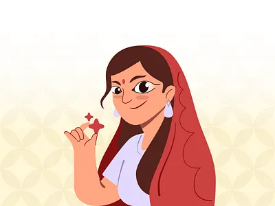 Keep up the good work 🌟 branding color design flat illustration indian minimal rating star system ui vector women