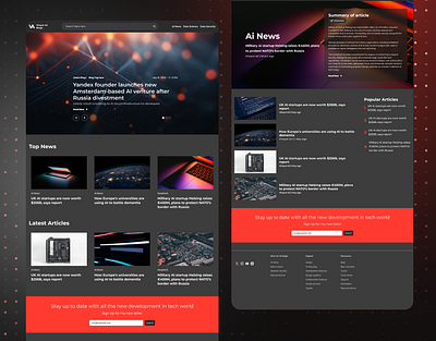 Tech Blog UI Design blogui branding graphic design landingpage logo ui uiux ux webdesign webui