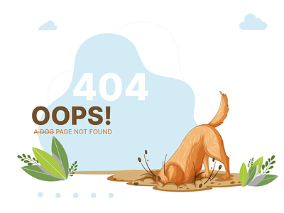 Weekly Dribbble Warm-up. 404 page for a dog-walking app 404 app branding design dog dribbble figma graphic design illustration not found rebound ui walking warm up weekly