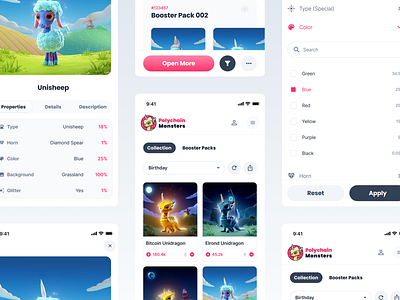 Polychain Monsters: NFT Collection | Mobile crypto design graphic design nft product design ui ux web3
