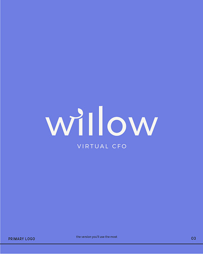 Willow CFO Brand Identity branding design graphic design logo