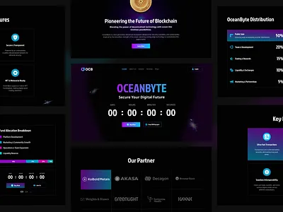 Decentralized Token Landing Page Design 2025 design blockchain design blockchain web creativeui crypto web cryptotoken dark mode ui decentralized industry trend landing page design lockchainui nft web ui uianimation uidesigngallery uidesignidea visualdesign web3 design wireframetoui