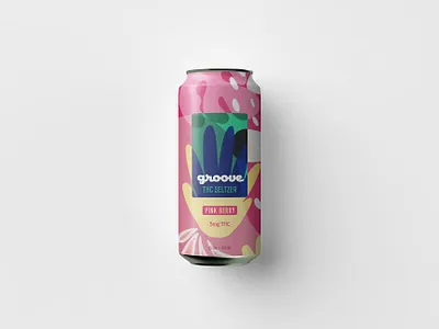 groove seltzer concept can abstract bright bubbly can fun gen z illustration illustrative pink seltzer tropical