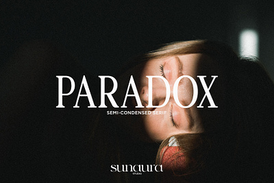 PARADOX - Semi-Condensed Serif Typeface aura paradox studio stylish sun