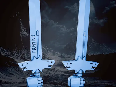 Space Wolves power swords 3d 3d art 3d model 3d printing 3d sculpting blender warhammer