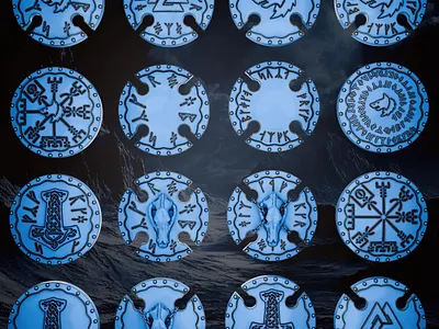 Space Wolves round shields 3d 3d art 3d model 3d printing 3d sculpting blender warhammer