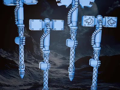 Space Wolves power hammers 3d 3d art 3d model 3d printing 3d sculpting blender warhammer