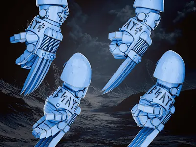 Space Wolves lightning claws 3d 3d art 3d model 3d printing 3d sculpting blender warhammer