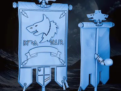 Space Wolves banner 3d 3d art 3d model 3d printing 3d sculpting blender warhammer