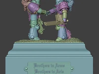 Space Marines diorama - commission ordered by a client 3d 3d art 3d model 3d printing 3d sculpting blender warhammer