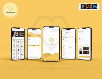 Gems Of Love Mobile App app app design branding figma figma design figma mobile app figma ui gems design graphic design logo mobile app mobile app design mobile app ui ux mobile design screens design ui ui ux user experience user interface ux
