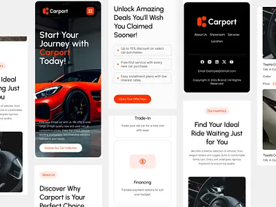 Responsive Mobile - Carport Website buy car ecommerce landing page luxury mobile responsive sell showroom sport uiux web website