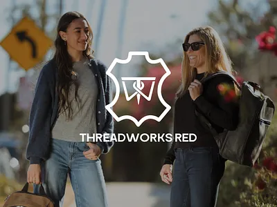 Threadworks Red brand identity california figma leather logo shopify web web design website