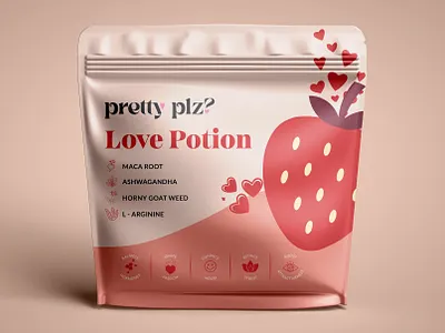 Pretty Plz Love Potion Supplement Packaging 3 3d adorable food pouch